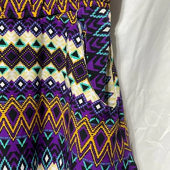 Speed Control Purple and Yellow Geometric Dress - Picture 7 of 9